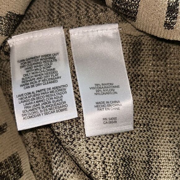 New Jones New York tan and brown pattern shell sweater‎ knit size small - Picture 7 of 7